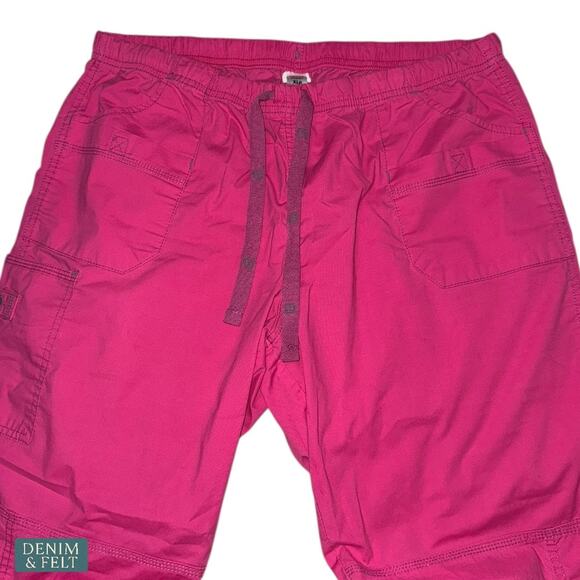 Spread Good Cheer XLP Pink Scrub Pants Elastic Waist Drawstring Pockets Comfort - Picture 2 of 6
